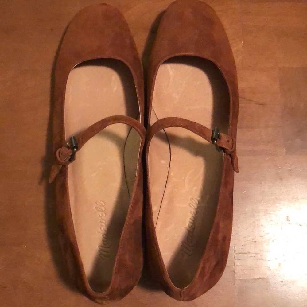 Brown suede flats
